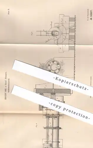 original Patent - Ernest Mik , Saaz , Böhmen , 1886 , Kalklöschapparat | Kalk , Wasser , Trommel , Rotation !!!