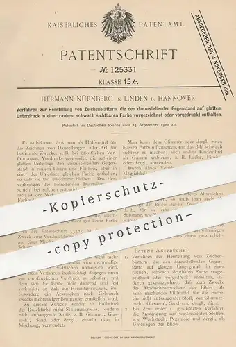 original Patent - Hermann Nürnberg , Linden / Hannover , 1900 , Zeichenblätter | Papier , Druck , Vordruck | Zeichner !!