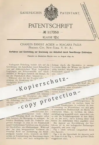 original Patent - Charles Ernest Acker , Niagara Falls , New York , USA | Gewinnung von Aetzalkali durch Elektrolyse