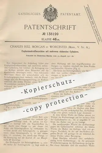 original Patent - Charles Hill Morgan , Worcester Massachusetts USA , 1901 , Explosionskraftmaschine | Motor , Gasmotor