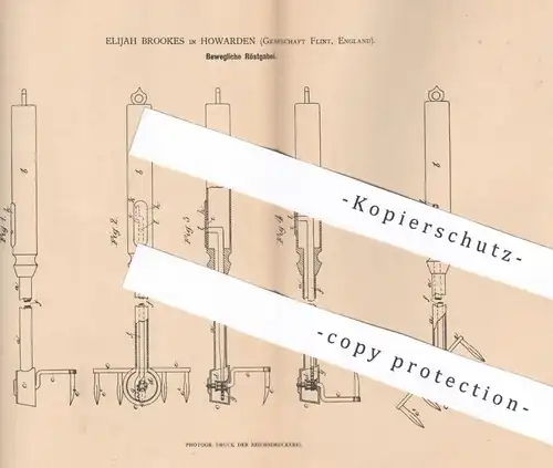 original Patent - Elijah Brookes , Howarden , Flint , England , 1881 , Bewegliche Röstgabel | Gabel zum Rösten !!