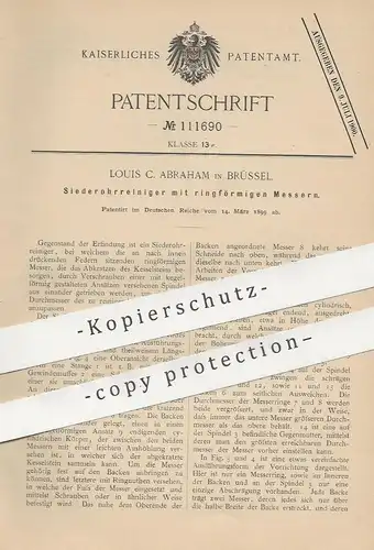 original Patent - Louis C. Abraham , Brüssel , Belgien , 1899 , Siederohrreiniger mit rundem Messer | Rohr , Kessel !!
