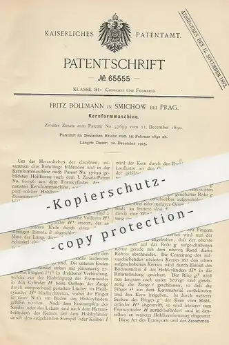 original Patent - Fritz Bollmann , Smichow / Prag , 1892 , Kernformmaschine | Form , Gießerei , Hohlkern !!