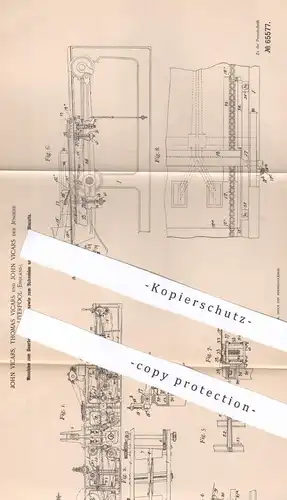 original Patent - Thomas Vicars & John Vicars , Liverpool , England , 1891 , Bearbeiten von Teig | Bäcker , Bäckerei !!!