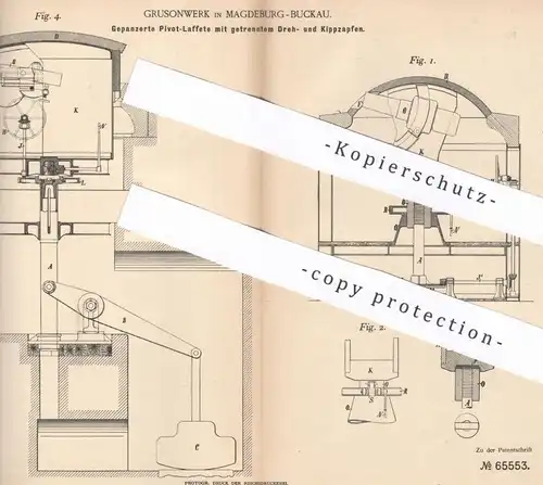 original Patent - Grusonwerk , Magdeburg / Buckau , 1892 , Gepanzerte Pivot - Laffete | Waffen , Panzer , Geschütz !!!