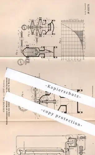 original Patent - Rodolphe Rau , Genf , Schweiz , 1891 , Kondensation | Wärmeaustausch | Dampfmaschine , Motor , Motoren