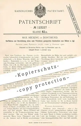 original Patent - Max Hecking , Dortmund , 1900 , Gemisch aus Rüben zum Trocknen | Runkeln , Landwirtschaft