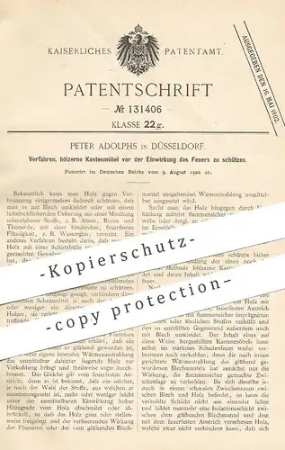 original Patent - Peter Adolphs , Düsseldorf 1900 | Schutz vor Feuer an Holzmöbel | Möbel , Holzschutz , Holz , Tischler