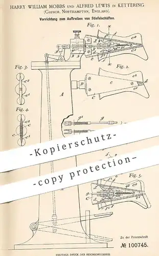 original Patent - Harry W. Mobbs , Alfred Lewis , Kettering , Northampton , England | 1898 | Stiefel | Schuhe, Schuster