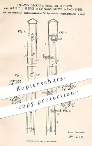 original Patent - Benjamin Deakin , Brixton , London | Wilfrid L. Spence , Seymons Grove England | Signal - Mast | Licht