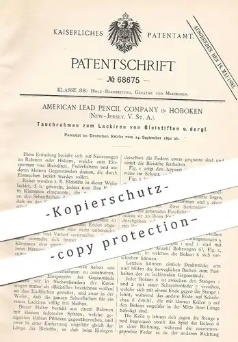 original Patent - American Lead Pencil Company , Hoboken , New Jersey USA | Tauchrahmen zum Lackieren der Bleistifte