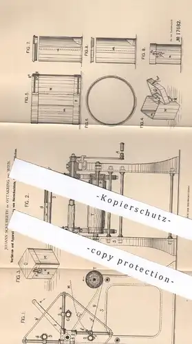 original Patent - Johann Schuberth , Ottakring / Wien / Österreich , 1881 , Holzschachtel , Holz - Kiste