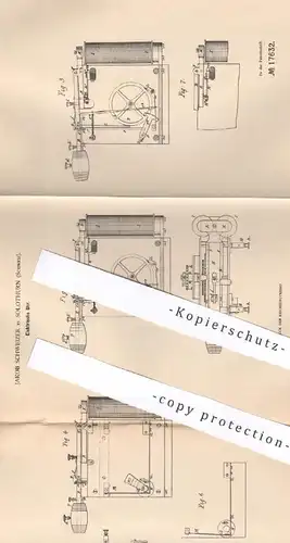 original Patent - Jakob Schweizer , Solothurn , Schweiz , 1881 , Elektrische Uhr | Uhren , Uhrmacher , Uhrwerk !!!