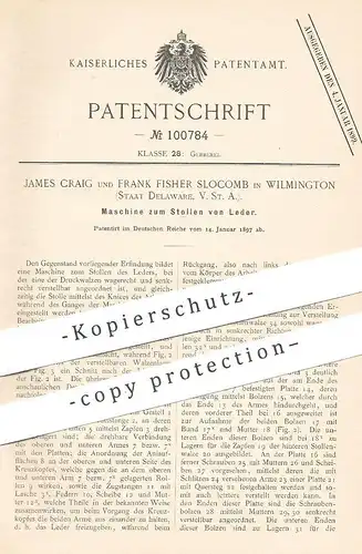 original Patent - James Craig , Frank Fisher Slocomb , Wilmington , Delaware , USA , 1897 , Stollen von Leder | Gerber !