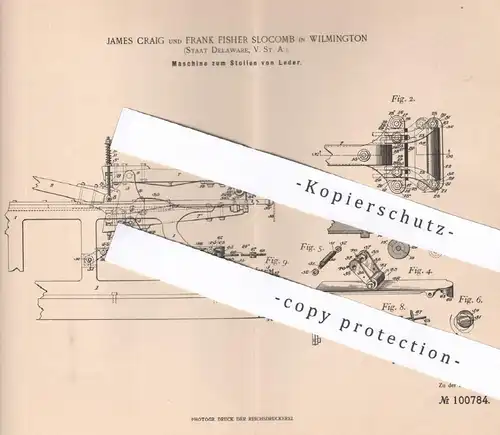 original Patent - James Craig , Frank Fisher Slocomb , Wilmington , Delaware , USA , 1897 , Stollen von Leder | Gerber !