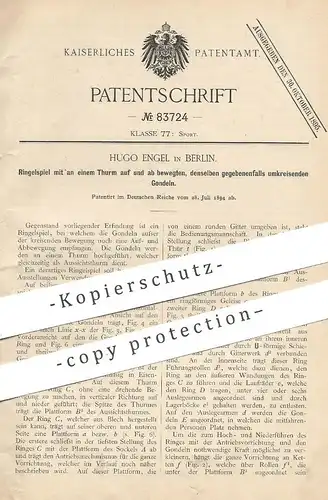 original Patent - Hugo Engel , Berlin , 1894 , Ringelspiel mit umkreisenden Gondeln | Spiel , Sport , Kinderspiel