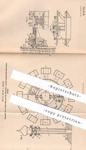 original Patent - Hugo Engel , Berlin , 1894 , Ringelspiel mit umkreisenden Gondeln | Spiel , Sport , Kinderspiel