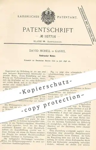 original Patent - David Morell , Kassel , 1898 , Rotierender Motor | Motoren | Dampfmaschinen , Dampfmaschine !