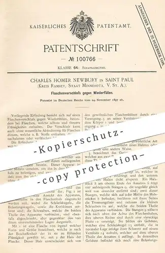 original Patent - Charles Homer Newbury , Saint Paul , Ramsey , Minnesota , USA | Flaschenverschluss | Flasche , Korken