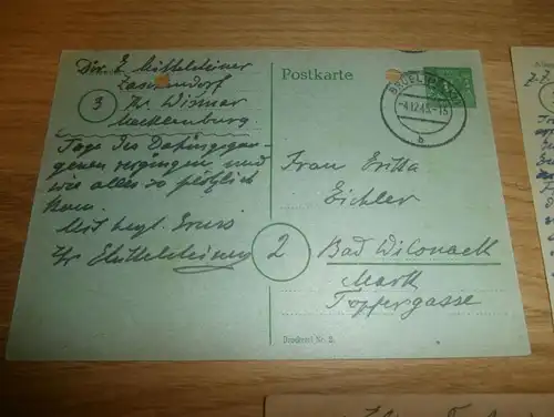 Wismar / Zaschendorf 1945/46 ,3x Post , Schwerin , Krankenhaus , Mecklenburg !!!