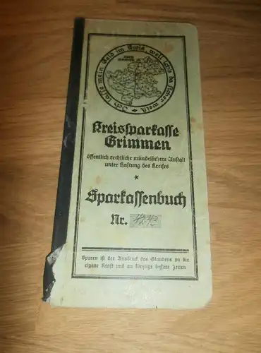 altes Sparbuch Grimmen / Bretwisch , 1930-45 , Mecklenburg , E. Vehling - Kaden , Sparkasse , Bank , Post !!!