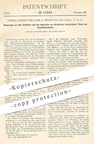 original Patent - Joseph Stokes Williams , Riverton , New Jersey , USA , 1879 , Eisenbahnweiche | Eisenbahn - Weichen !!