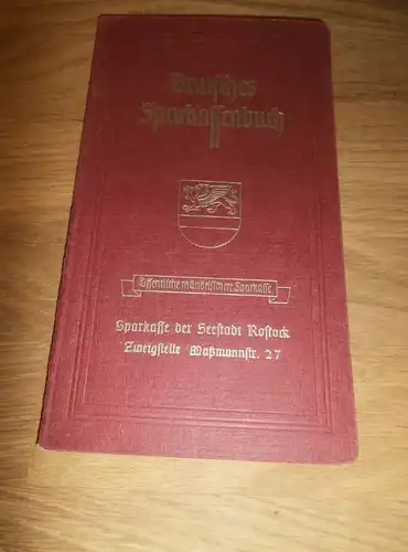 altes Sparbuch Rostock , 1949 , R. Tiemeier , Mecklenburg , Sparkasse , Bank !!!
