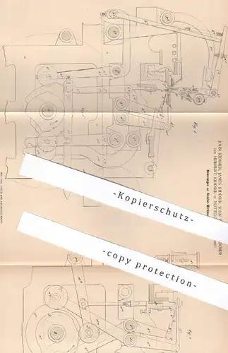 original Patent - Familie Kiddier ,  Nottingham , England , 1879 , Ränder - Wirkmaschine | Wirkstuhl | Cotton !!!