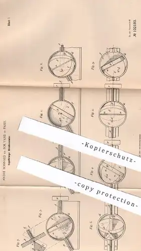 original Patent - André Bonnard de Bouvand , Paris , Frankreich , 1898 , Kugelförmiger Rotationsmotor | Rotation | Motor