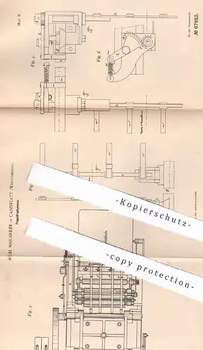 original Patent - Wilh. Mailänder , Stuttgart / Cannstatt , 1892 , Tiegeldruckpresse | Druckpresse | Druck , Presse !!