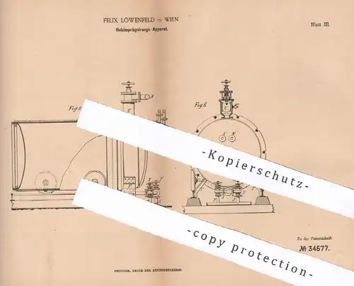 original Patent - Felix Löwenfeld , Wien , Österreich | Apparat zur Holzimprägnierung | Holz imprägnieren , Tischler