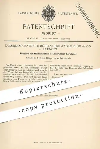 original Patent - Düsseldorf Ratinger Röhrenkessel Fabrik Dürr & Co. , Ratingen | Speisewasser Vorwärmer | Dampfkessel