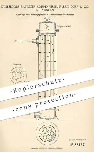 original Patent - Düsseldorf Ratinger Röhrenkessel Fabrik Dürr & Co. , Ratingen | Speisewasser Vorwärmer | Dampfkessel