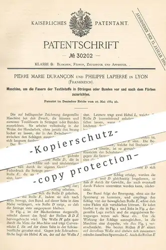original Patent - Pierre Marie Durançon , Philippe Lapierre , Lyon , Frankreich , 1884 , Fasern färben | Stoff , Gewebe