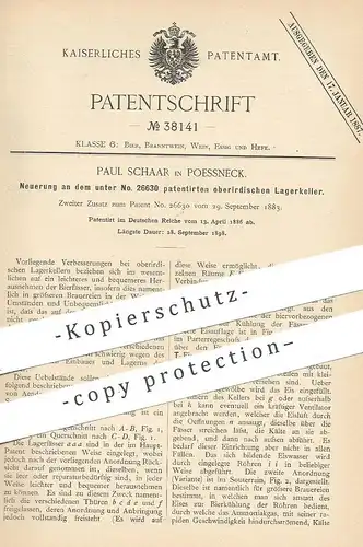 original Patent - Paul Schaar , Poessneck , 1886 , oberirdischer Lagerkeller | Keller für Fässer | Bier , Wein | Fass ,