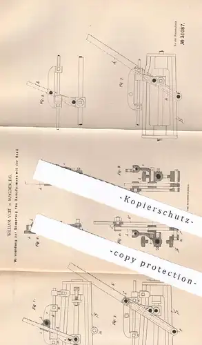 original Patent - William Voit , Magdeburg , 1884 , Steuerung von Dampfpumpen per Hand | Dampfmaschine , Pumpe !!