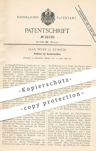 original Patent - Isak Heer , Zürich , Schweiz , 1896 , Schützen für Bandwebstühle | Webstuhl , Weben , Weberei , Weber