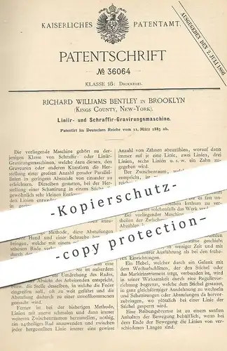 original Patent - Richard Williams Bentley , Brooklyn , Kings County , New York , USA 1885 | Gravieren , Gravur | Druck