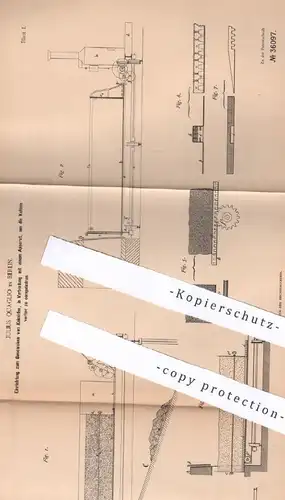 original Patent - Julius Quaglio , Berlin , 1885 , Beschicken von Koksofen | Ofen , Öfen , Feuerung | Koks , Kohle !!!