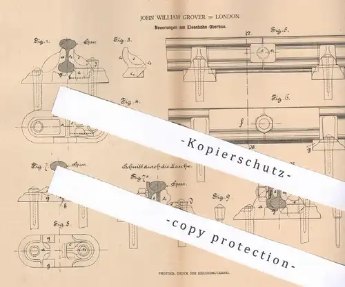 original Patent - John William Grover , London England 1880 | Eisenbahn Oberbau | Eisenbahnen , Straßenbahn Oberleitung