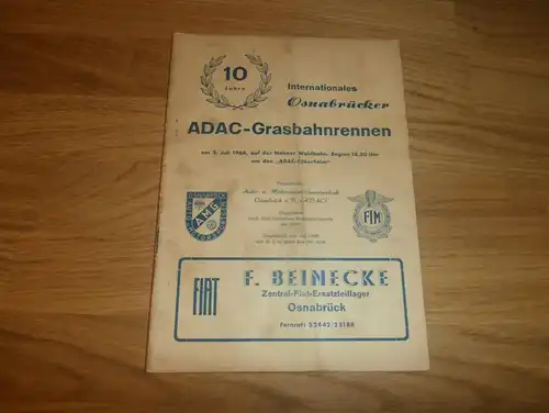 Grasbahn , Osnabrück , 3.07.1966 , Grasbahnrennen , Programmheft / Programm / Rennprogramm , program !!!