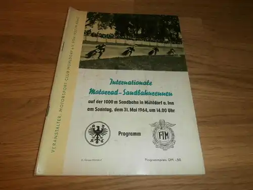Sandbahnrennen Mühldorf , 31.05.1964 , Speedway , Programmheft / Programm / Rennprogramm , program !!!