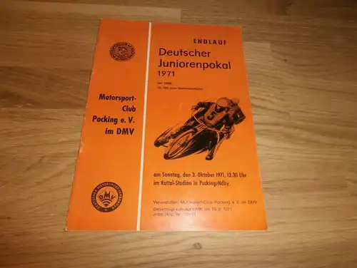 Speedway Pocking , 3.10.1971 , Sandbahn , Programmheft / Programm / Rennprogramm , program !!!