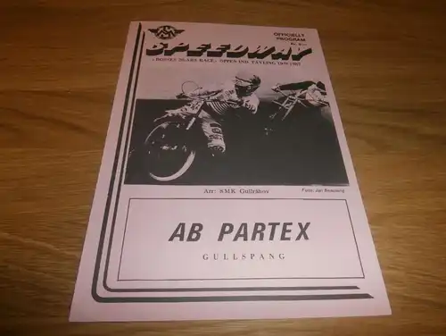 Speedway , Gullspang , 19.09.1987 , Schweden , Programmheft / Programm / Rennprogramm , program !!!