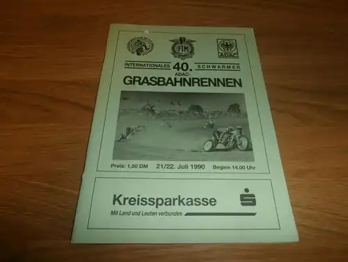 Speedway Schwarme 22.07.1990 , Grasbahn , Grasbahnrennen , Programmheft / Programm / Rennprogramm , program !!!