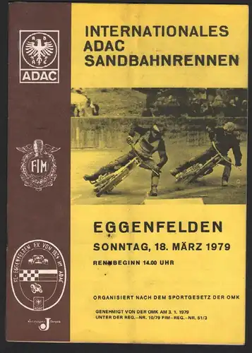 Sandbahnrennen Eggenfelden 18.03.1979 , Speedway , Programmheft / Programm / Rennprogramm !!!