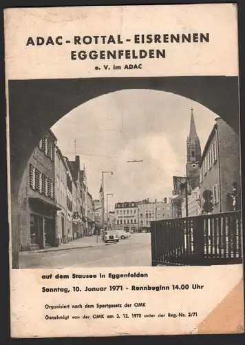 ADAC - Rottal - Eisrennen in Eggenfelden 1971 , Eisspeedway , Stausee , Reklame , Programmheft / Programm  !!!