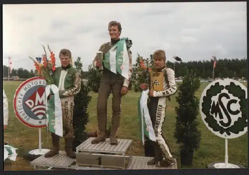 Sandbahn Scheeßel 1986 , Siegerehrung - Foto , Speedway !!!