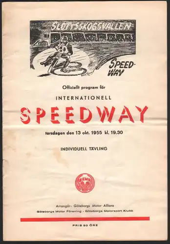 Speedway , Göteborg 1955 , Barry Briggs , Rennprogramm , Rennprogramm , program