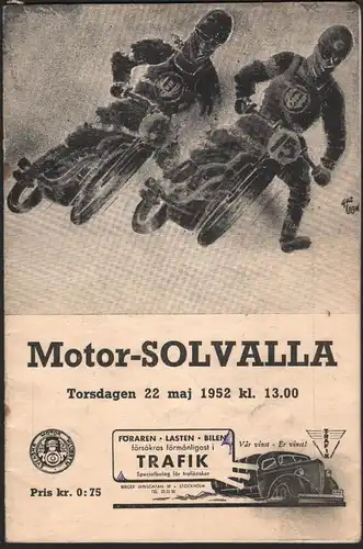 Speedway , Stockholm 22.05.1952 , Rennprogramm , Rennprogramm , program !!!